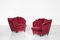 Italian Burgundy Velvet Armchairs in the Style of Gio Ponti, 1960s, Set of 2 2