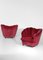 Fauteuils en Velours Bordeaux Style Gio Ponti, Italie, 1960s, Set de 2 4