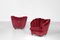 Fauteuils en Velours Bordeaux Style Gio Ponti, Italie, 1960s, Set de 2 6