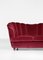 Italian Burgundy Velvet Sofa in the Style of Gio Ponti, 1960s, Image 6