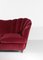 Italian Burgundy Velvet Sofa in the Style of Gio Ponti, 1960s 8
