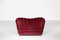 Italian Burgundy Velvet Sofa in the Style of Gio Ponti, 1960s 9