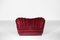 Italian Burgundy Velvet Sofa in the Style of Gio Ponti, 1960s, Image 9