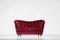 Italian Burgundy Velvet Sofa in the Style of Gio Ponti, 1960s 7