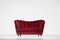 Italian Burgundy Velvet Sofa in the Style of Gio Ponti, 1960s, Image 7