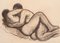 Lovers - Dibujo original en gris carbón de leña, 1950 ca. 1950 ca., Imagen 1