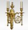 Antike Französische Vergoldete Bronze Wandlampen, 2er Set 2