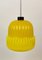 Lámpara colgante moderna en forma de globo de vidrio amarillo, años 60, Imagen 4