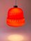 Lámpara colgante moderna con globo de vidrio rojo, años 60, Imagen 6