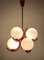 Pendant Lamp in Coral Color with 6 Mat Opaline Globes, 1970s, Image 9