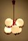 Lampe à Suspension en Couleur Corail avec 6 Globes en Opaline Mat, 1970s 10