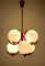 Pendant Lamp in Coral Color with 6 Mat Opaline Globes, 1970s, Image 10