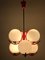 Pendant Lamp in Coral Color with 6 Mat Opaline Globes, 1970s, Image 13