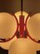 Lampe à Suspension en Couleur Corail avec 6 Globes en Opaline Mat, 1970s 15