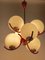 Pendant Lamp in Coral Color with 6 Mat Opaline Globes, 1970s, Image 11
