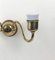 Austrian Brass and Coral Silk Shade Wall Sconces, 1930s, Set of 2, Image 3