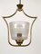 Hollywood Regency Style Pendant Lamp in Brass and Glass, Austria, 1950s 5