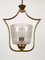 Hollywood Regency Style Pendant Lamp in Brass and Glass, Austria, 1950s, Image 5