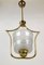 Hollywood Regency Style Pendant Lamp in Brass and Glass, Austria, 1950s 4