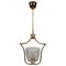 Hollywood Regency Style Pendant Lamp in Brass and Glass, Austria, 1950s 1