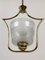 Hollywood Regency Style Pendant Lamp in Brass and Glass, Austria, 1950s 9