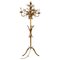 Italian Gilt Metal Candelabra Floor Lamp with Sheaf of Wheat Motif, 1963, Image 1