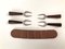 Miniature Cocktail Forks with Leather Scabbard from Werkstätte Carl Auböck, 1949, Set of 4 3