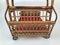 Mid-Century Bar Wagon in Wicker with Red Shelves, 1950s 8