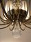 Lampadario in ottone, cristallo e seta di JL Lobmeyr, anni '60, Immagine 7