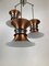 Lámpara colgante con 3 elementos de Carl Thor para Granhaga, años 60, Imagen 3