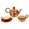 Cabana Style Ceramic Tea Set, Czechoslovakia, 1930s, Set of 15 1
