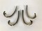 4 Wall-Mounted Brass Hooks by Hertha Baller, Austria, 1950s, Set of 4, Image 4