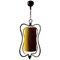 Hollywood Regency Stil Deckenlampe aus Messing mit gelbem Schirm von Rupert Nikoll, 1950er 1