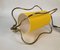 Hollywood Regency Stil Deckenlampe aus Messing mit gelbem Schirm von Rupert Nikoll, 1950er 6