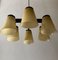 Ceiling Lamp with 6 Handmade Opaline Glass Shades from Lidokov, 1950s, Image 2