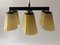 Ceiling Lamp with 6 Handmade Opaline Glass Shades from Lidokov, 1950s 3