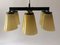 Ceiling Lamp with 6 Handmade Opaline Glass Shades from Lidokov, 1950s, Image 3