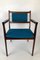 Rosewood Chairs with Turquoise Fabric, 1960s, Set of 2 9