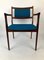 Rosewood Chairs with Turquoise Fabric, 1960s, Set of 2 2
