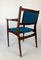 Rosewood Chairs with Turquoise Fabric, 1960s, Set of 2, Image 13