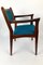 Rosewood Chairs with Turquoise Fabric, 1960s, Set of 2, Image 12