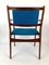 Rosewood Chairs with Turquoise Fabric, 1960s, Set of 2 6