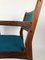 Rosewood Chairs with Turquoise Fabric, 1960s, Set of 2 4