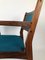 Rosewood Chairs with Turquoise Fabric, 1960s, Set of 2, Image 4