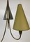 Small Mid-Century Chandelier in Brass with 3 Colorful Shades from Rupert Nikoll, 1950s 4