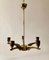 Lámpara de araña francesa de latón, años 50, Imagen 7