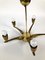 Lámpara de araña francesa de latón, años 50, Imagen 2