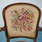 Vintage Floral & Carved Wood Lounge Chairs, 1950s, Set of 2 8