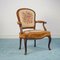 Vintage Floral & Carved Wood Lounge Chairs, 1950s, Set of 2 2