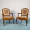 Geschwungene Vintage Sessel aus geschnitztem Holz, 1950er, 2er Set 6
